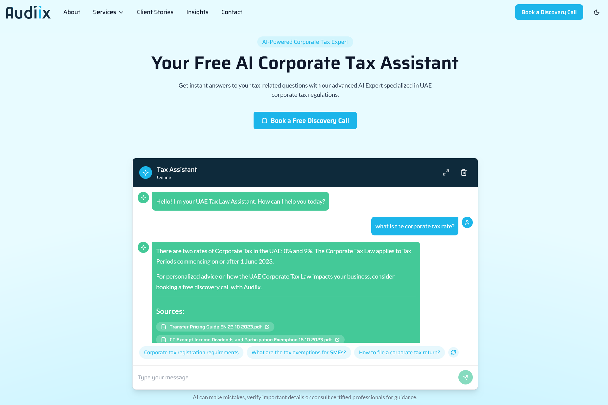 Audiix AI Tax Assistant